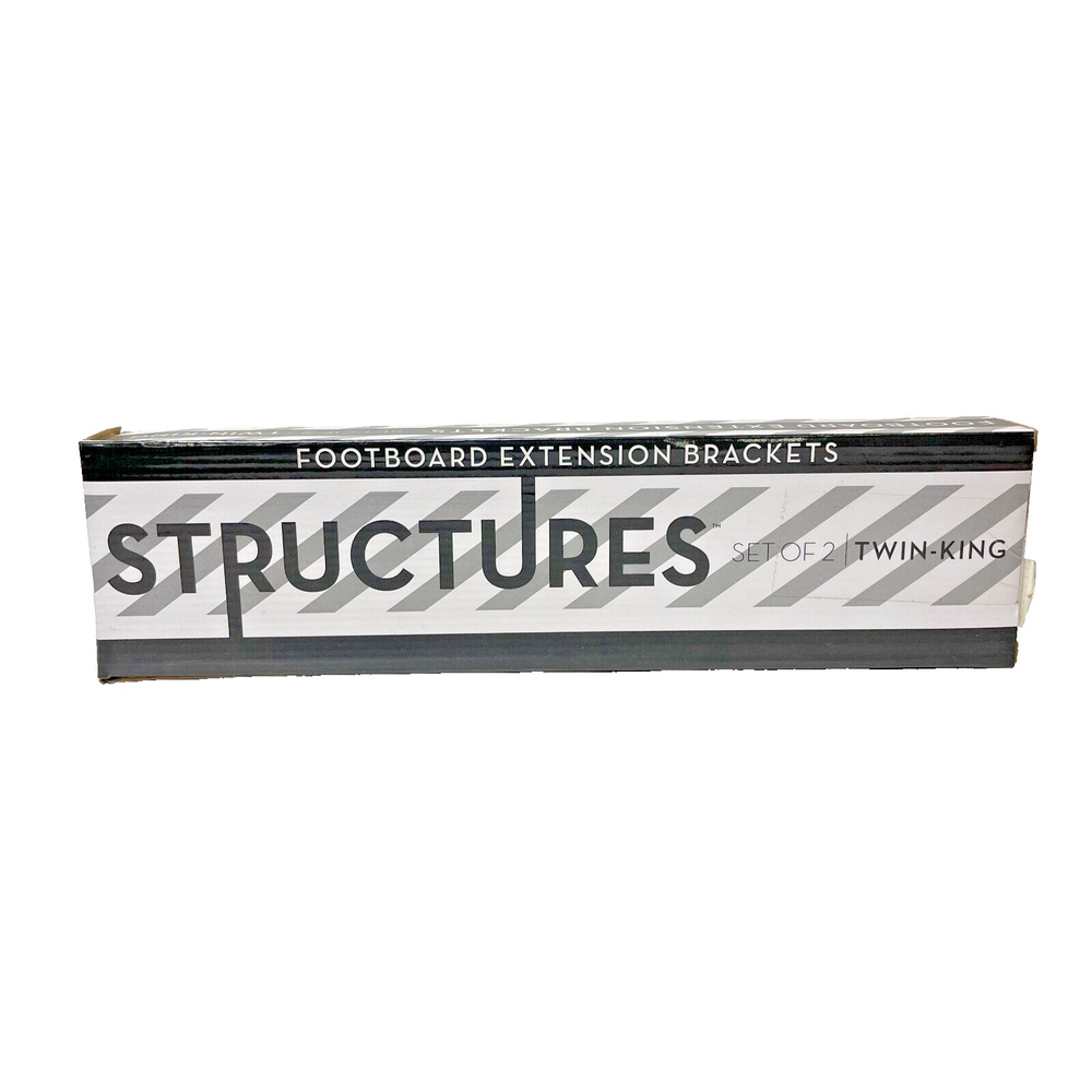 Set of 2 Footboard Extension Bracket Attachment Kit Bolt On For Twin King Black